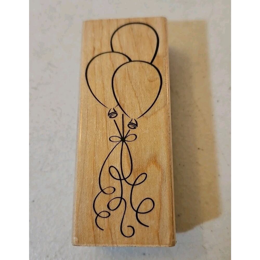 Stampabilities Rubber Stamp Balloons On A String NR1025 Balloon Bouquet